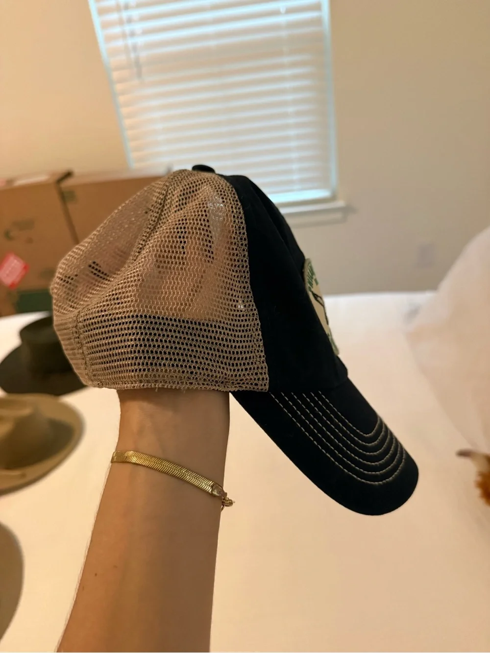 Philadelphia Eagles Black and Tan Trucker Hat